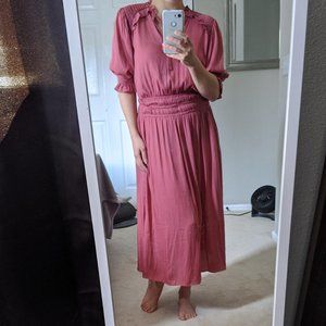 Anthropologie Midi Dress Pink Dusty Rose